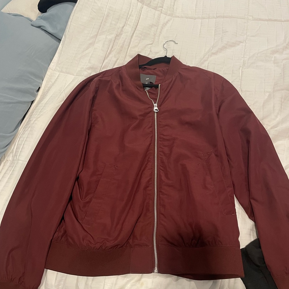 H&M red bomber jacket size large